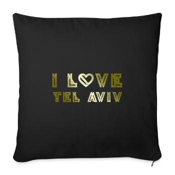 I Love Tel Aviv - Sofa pillowcase 17,3'' x 17,3'' (45 x 45 cm) - black - Front