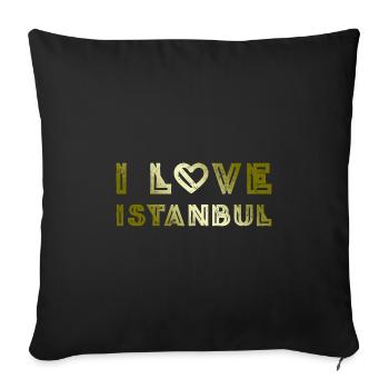 I Love Istanbul - Sofa pillowcase 17,3'' x 17,3'' (45 x 45 cm) - black - Front