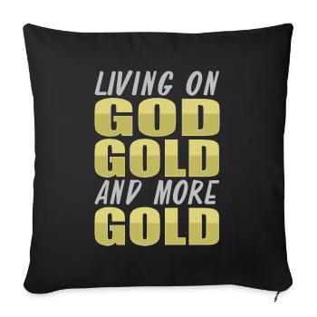 Gold Mining Gold Mine - Sofa pillowcase 17,3'' x 17,3'' (45 x 45 cm) - black - Front
