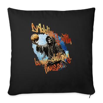Skeleton Playing Basketball Halloween Costume - Sofa pillowcase 17,3'' x 17,3'' (45 x 45 cm) - black - Front