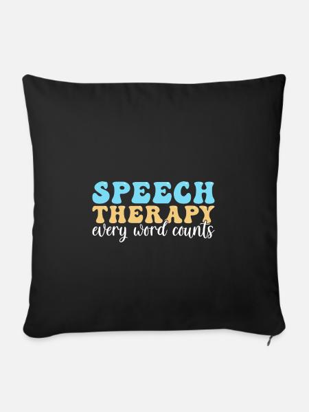 Sprachtherapie Sprachtherapeut - Sofakissenbezug 45 x 45 cm - Schwarz
