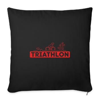 Triathlon - Sofakissenbezug 45 x 45 cm - Schwarz - Vorne