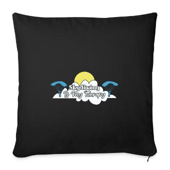 Parachutistes parachutistes parachutés - Housse de coussin décorative 45 x 45 cm - noir - Devant