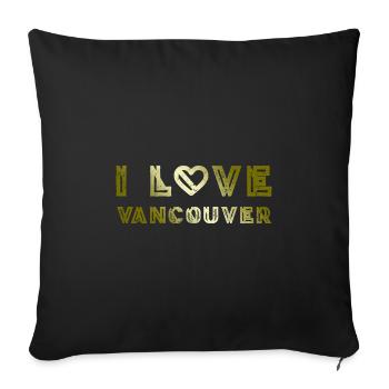 I Love Vancouver - Sofa pillowcase 17,3'' x 17,3'' (45 x 45 cm) - black - Front
