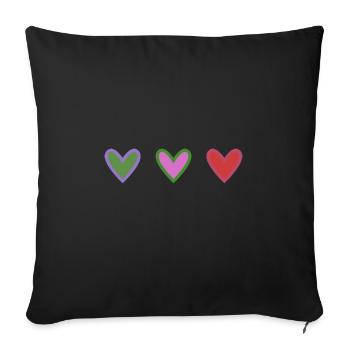 CŒUR. CŒURS. SAINT VALENTIN. LOVE. AMOUR - Housse de coussin décorative 45 x 45 cm - noir - Devant