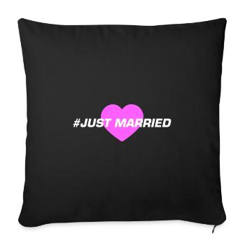 Just Married Hochzeit Herz - Sofakissenbezug 45 x 45 cm - Schwarz - Vorne