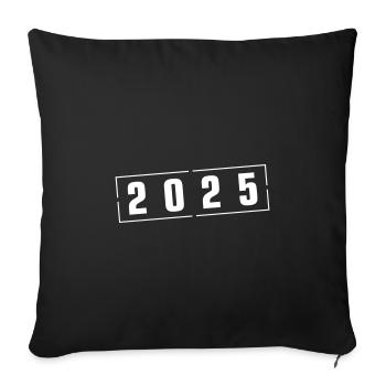 Année 2025 - Housse de coussin décorative 45 x 45 cm - noir - Devant