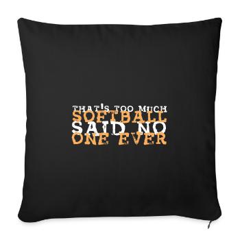 Softball - Sofa pillowcase 17,3'' x 17,3'' (45 x 45 cm) - black - Front