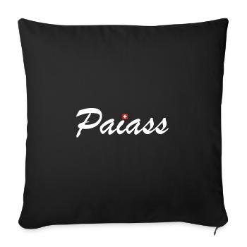Paiass | Schweiz, Schweizerdeutsch, Dialekt - Sofakissenbezug 45 x 45 cm - Schwarz - Vorne