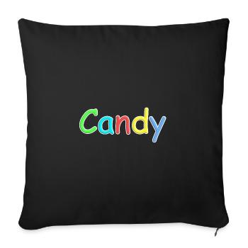 Candy Candy police en coloré - Housse de coussin décorative 45 x 45 cm - noir - Devant