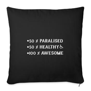 Wheelchair wheelchair users - Sofa pillowcase 17,3'' x 17,3'' (45 x 45 cm) - black - Front