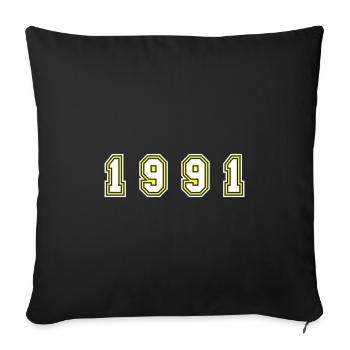 1991 Year Number - Sofa pillowcase 17,3'' x 17,3'' (45 x 45 cm) - black - Front