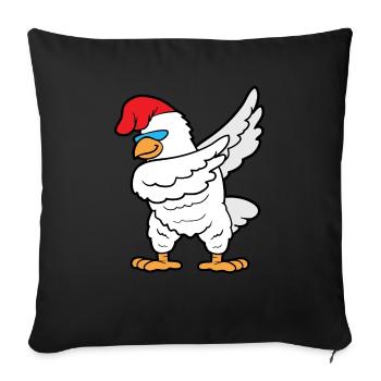 Dabbing Dab Dancing Cock Chicken Gockel - Sofa pillowcase 17,3'' x 17,3'' (45 x 45 cm) - black - Front