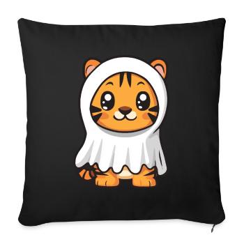 Tiger Halloween Comic Ghost - Sofa pillowcase 17,3'' x 17,3'' (45 x 45 cm) - black - Front