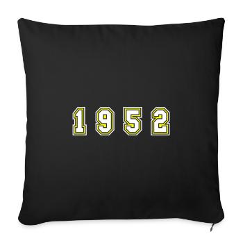 1952 Year Number - Sofa pillowcase 17,3'' x 17,3'' (45 x 45 cm) - black - Front