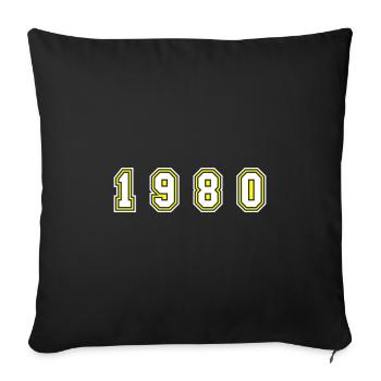 Numéro de l’année 1980 - Housse de coussin décorative 45 x 45 cm - noir - Devant