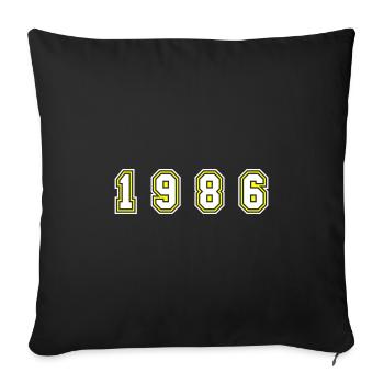 Numéro de l’année 1986 - Housse de coussin décorative 45 x 45 cm - noir - Devant