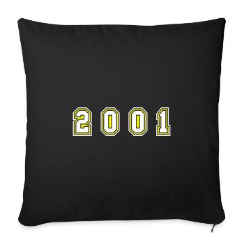 2001 Year Number - Sofa pillowcase 17,3'' x 17,3'' (45 x 45 cm) - black - Front