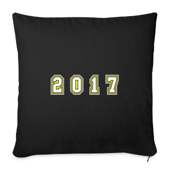 Numéro de l’année 2017 - Housse de coussin décorative 45 x 45 cm - noir - Devant