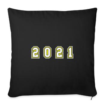 2021 Year Number - Sofa pillowcase 17,3'' x 17,3'' (45 x 45 cm) - black - Front