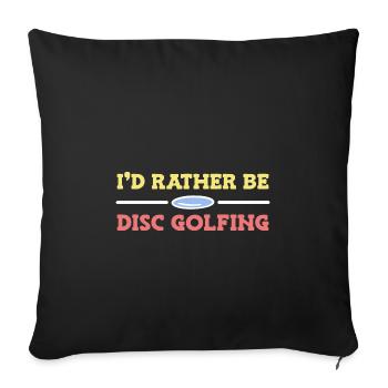 Disc Golf Frisbee - Sofa pillowcase 17,3'' x 17,3'' (45 x 45 cm) - black - Front
