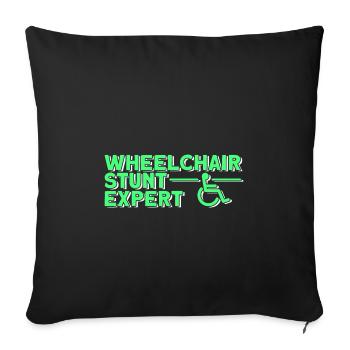 Wheelchair wheelchair users - Sofa pillowcase 17,3'' x 17,3'' (45 x 45 cm) - black - Front