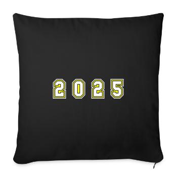 Numéro de l’année 2025 - Housse de coussin décorative 45 x 45 cm - noir - Devant