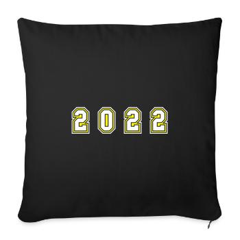 2022 Year Number - Sofa pillowcase 17,3'' x 17,3'' (45 x 45 cm) - black - Front