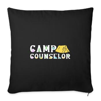 Tent Camp Manager Summer Camp - Sofa pillowcase 17,3'' x 17,3'' (45 x 45 cm) - black - Front