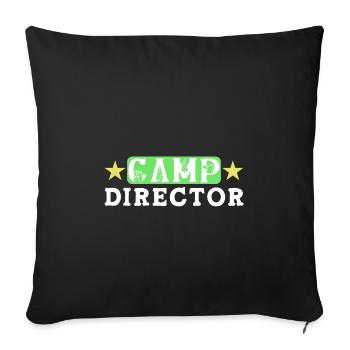 Tent Camp Manager Summer Camp - Sofa pillowcase 17,3'' x 17,3'' (45 x 45 cm) - black - Front