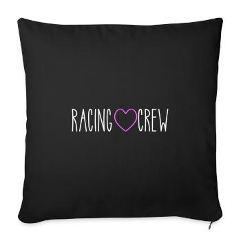 Cœur d’équipage de course - Housse de coussin décorative 45 x 45 cm - noir - Devant