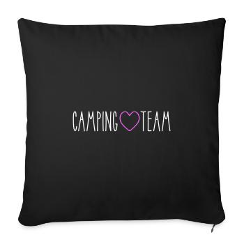 Camping Team Heart - Sofa pillowcase 17,3'' x 17,3'' (45 x 45 cm) - black - Front
