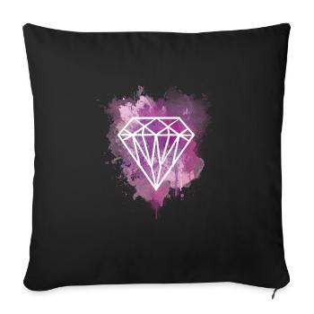Watercolor Diamond - Sofakissenbezug 45 x 45 cm - Schwarz - Vorne