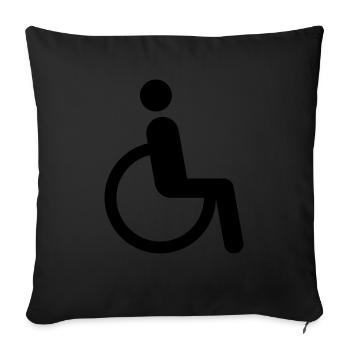 Rollstuhl - Sofakissenbezug 45 x 45 cm - Schwarz - Vorne
