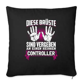 CONTROLLER - Brüste - Sofakissenbezug 45 x 45 cm - Schwarz - Vorne