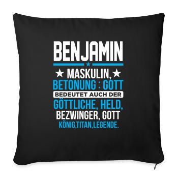 BENJAMIN - Titan - Sofakissenbezug 45 x 45 cm - Schwarz - Vorne