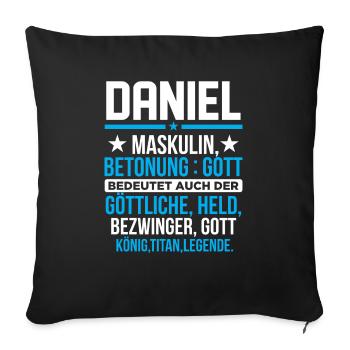 DANIEL - Titan - Sofakissenbezug 45 x 45 cm - Schwarz - Vorne