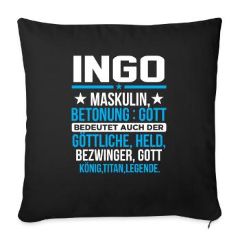 INGO - Titan - Sofakissenbezug 45 x 45 cm - Schwarz - Vorne