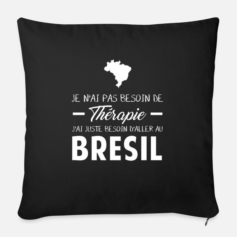 therapie bresil - Housse de coussin décorative 45 x 45 cm - noir