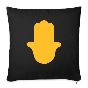 fatima khamsa main musulman kabbale - Housse de coussin décorative 45 x 45 cm - noir - Devant