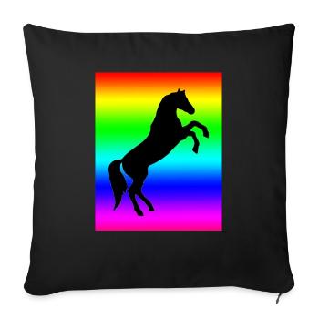 Rainbow Horse - Sofa pillowcase 17,3'' x 17,3'' (45 x 45 cm) - black - Front