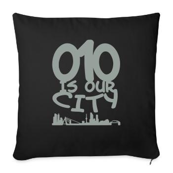 010 ist unsere Stadt - Sofakissenbezug 45 x 45 cm - Schwarz - Vorne