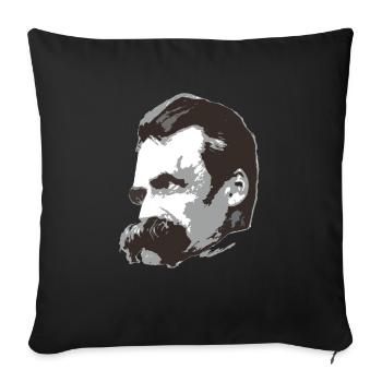 Nietzsche (3farbig) - Sofakissenbezug 45 x 45 cm - Schwarz - Vorne
