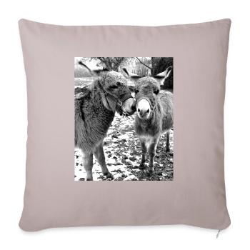 Two donkeys - Sofa pillowcase 17,3'' x 17,3'' (45 x 45 cm) - light taupe - Front