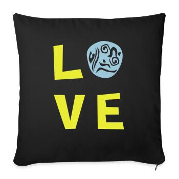 LOVE TRI 2c - Sofa pillowcase 17,3'' x 17,3'' (45 x 45 cm) - black - Front