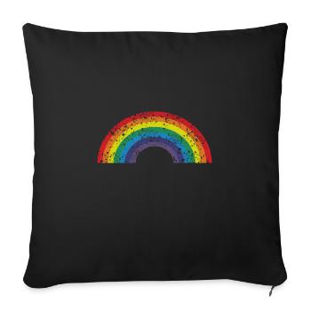 Arc-en-ciel LGBTQ - Housse de coussin décorative 45 x 45 cm - noir - Devant