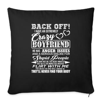Back Off Funny Taken Ne flirtez pas avec moi - Housse de coussin décorative 45 x 45 cm - noir - Devant