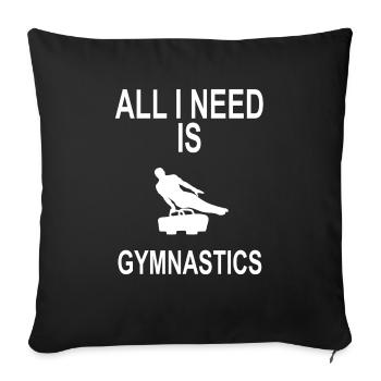 Tout ce dont j'ai besoin est GYMNASTICS Side HORSE - Housse de coussin décorative 45 x 45 cm - noir - Devant