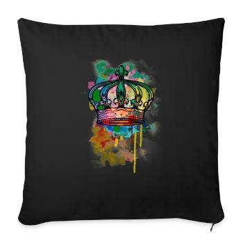 Colorful crown - Sofa pillowcase 17,3'' x 17,3'' (45 x 45 cm) - black - Front