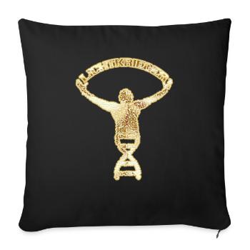 Guerrier léger - or, ADN, guerrier de la lumière - Housse de coussin décorative 45 x 45 cm - noir - Devant